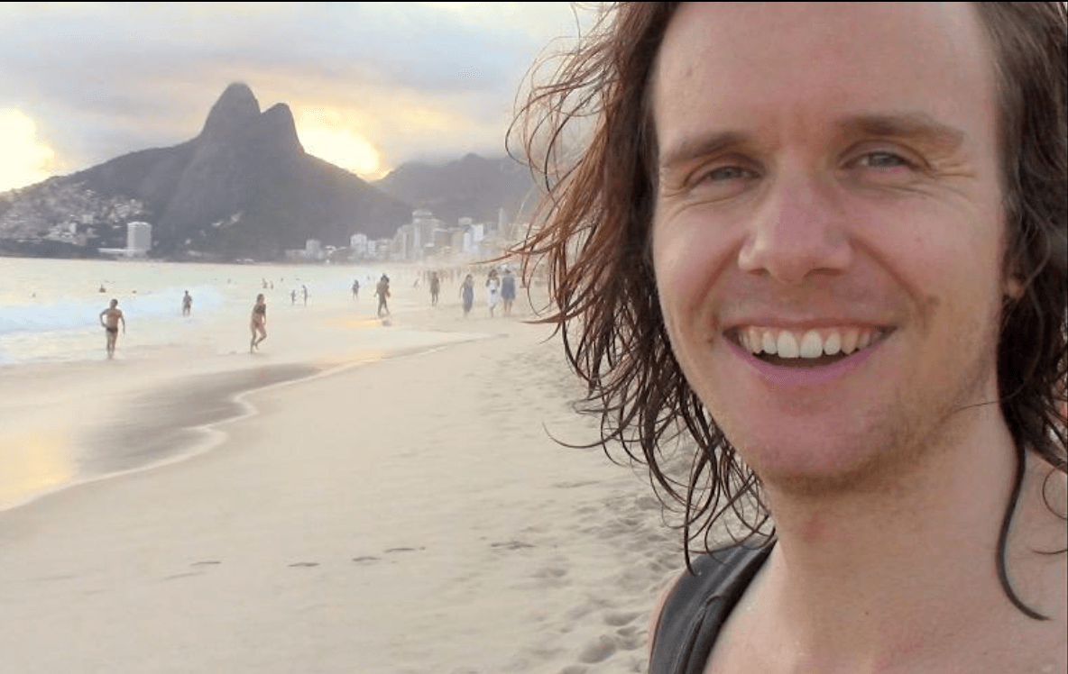 Fred on the beach in Rio